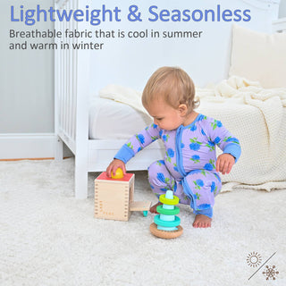 LollyBanks You Had Me at Hydrangea Bamboo Baby Pajamas
