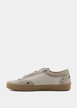 Shu Shop Light Grey Star Sneakers | Embellished Low-Top Shoes