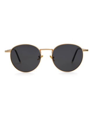 DAX Luna Small Round Sunglasses - Black & Gold
