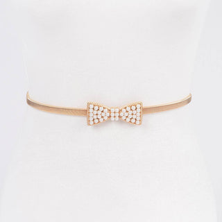 Sunday Brunch Pearl Bow Skinny Belt