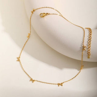 Hey Beautiful – 18K Gold Plated Tarnish-Resistant Bow Necklace