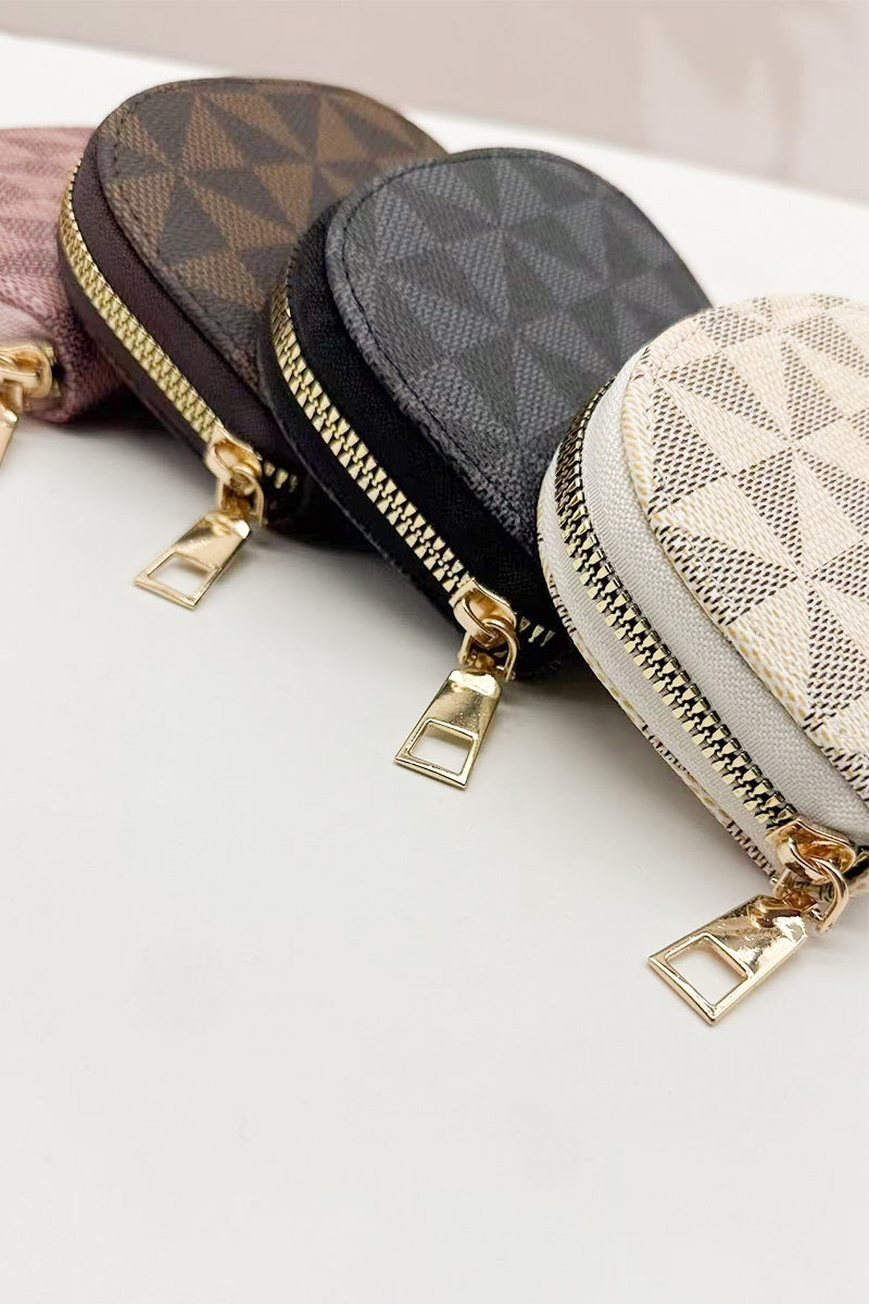 Tri-Pattern Zip Card Keeper — Mini Card Wallet, Major Wow!