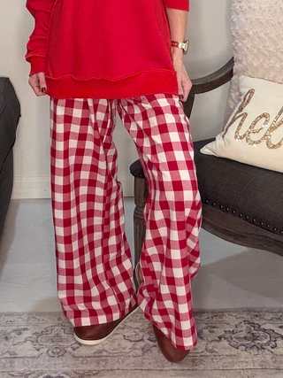 Luke & Estelle Barn Dance Gingham Tie Waist Pants