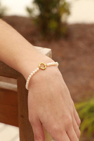 Hey Beautiful Pearl Charm Holder Bracelet – Waterproof & Tarnish-Free
