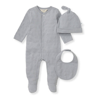 Burt's Bees Baby Organic Jumpsuit, Bib & Hat Set - Quarry