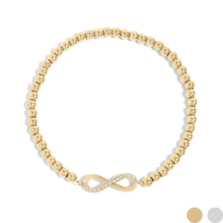 Hey Beautiful Gold Bead Infinity Stretch Bracelet – Waterproof & Tarnish-Free
