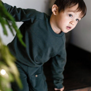 Burt's Bees Baby Acid Wash Sweatshirt & Pants Set - Zucchini
