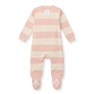 Burt's Bees Baby Rugby Stripe Sleep & Play - Pink Sand