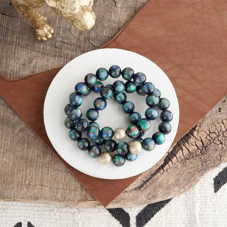 Fall Glow Chunky Beaded Bracelet Set – Set of 3
