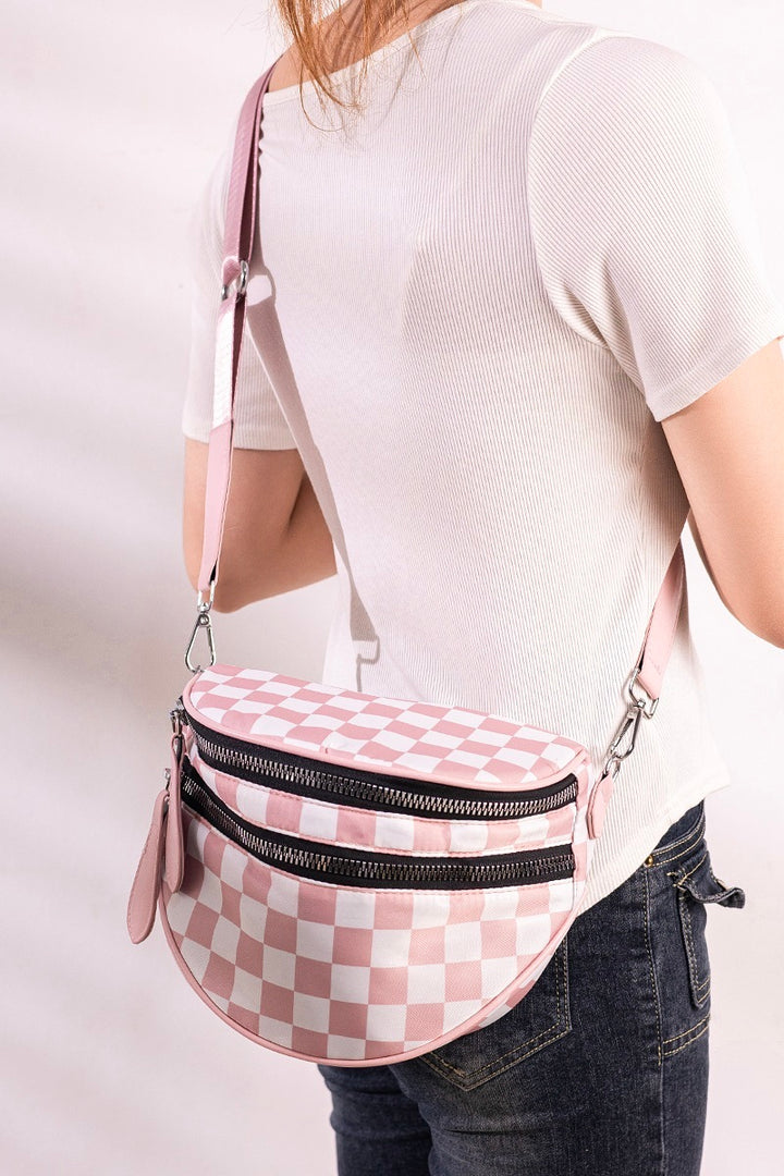 Checkmate Chic—Dual-Zip Crossbody 🏁✨