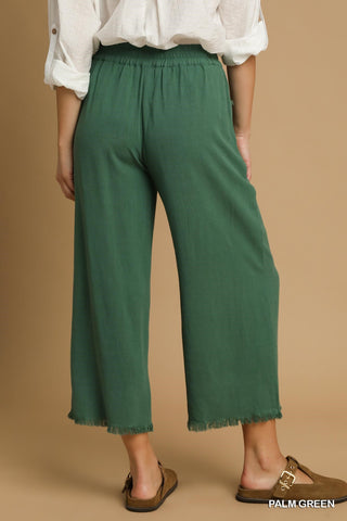 Umgee Wide-Leg Frayed Hem Crop Pants | Effortless Boutique Luxury