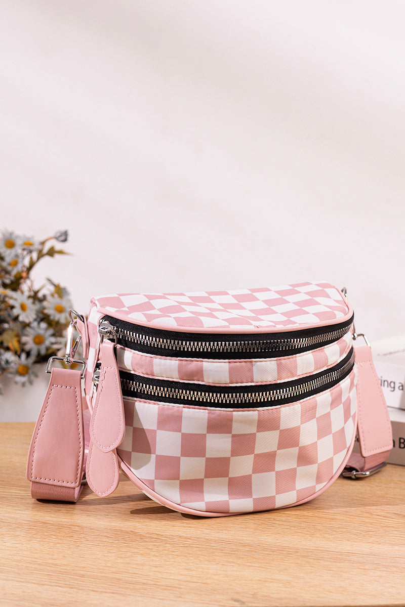 Checkmate Chic—Dual-Zip Crossbody 🏁✨