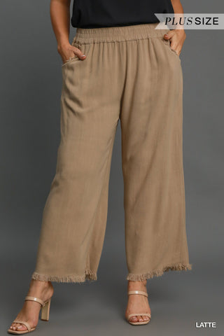 Umgee Wide-Leg Frayed Hem Crop Pants | Effortless Boutique Luxury