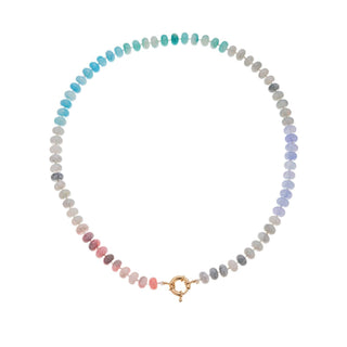 Sunlit Stone Beaded Necklace – Natural Stone & Glass