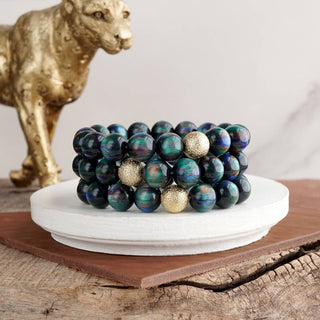 Fall Glow Chunky Beaded Bracelet Set – Set of 3