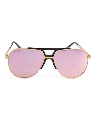DAX Eyewear | Brooks Polarized Aviator Sunglasses | Black, Gold & Hot Pink UV400