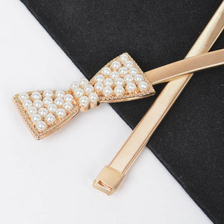 Sunday Brunch Pearl Bow Skinny Belt