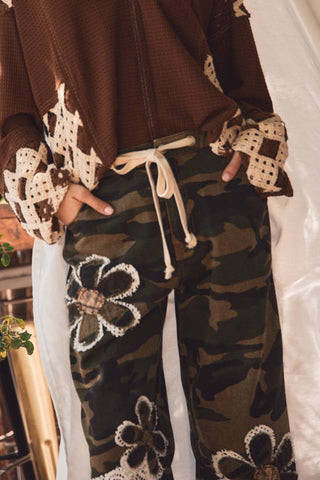 Bonfire Night Floral Camo Drawstring Pants