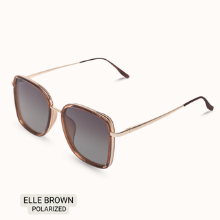 DAX Eyewear - Elle - Women's Polarized Oversized Sunglasses Brown Polarized