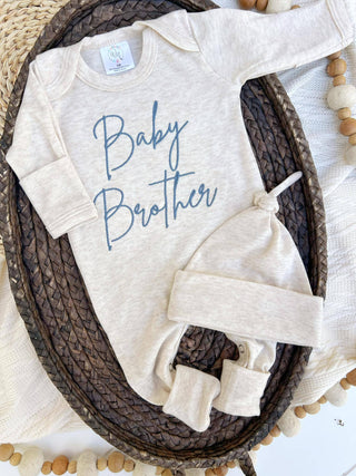 Wonderfully Made Baby Brother Embroidered Romper - Blue