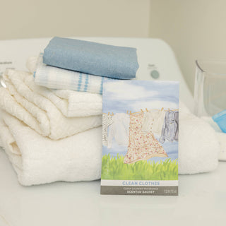 Clean Clothes scented sachet styled in the home
