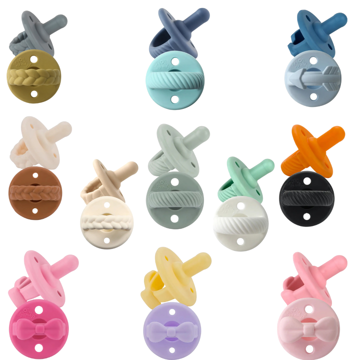 Itzy Ritzy Sweetie Soother™ Pacifier Sets (2-pack): Toast + Buttercream Braids