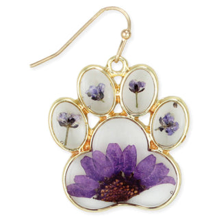 Purple Paw Pride Gold Earrings