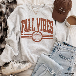Fall Vibes Retro Pumpkin Crew Neck