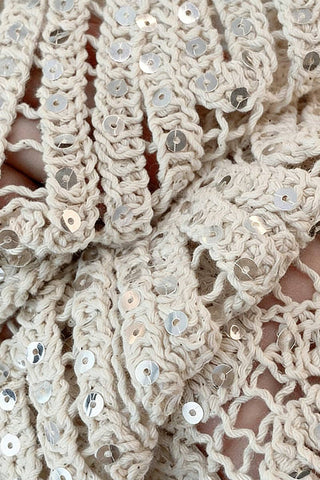 Women's Crochet Embellished Sleeveless Tank Top – Beige