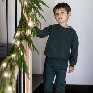 Burt's Bees Baby Acid Wash Sweatshirt & Pants Set - Zucchini