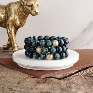 Fall Glow Chunky Beaded Bracelet Set – Set of 3