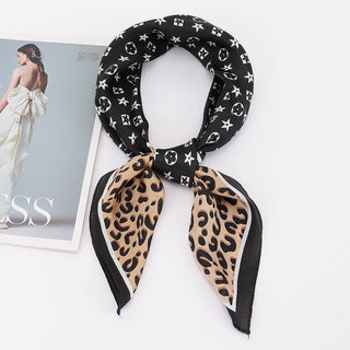 Café au Lait Leopard Star Bandana Scarf
