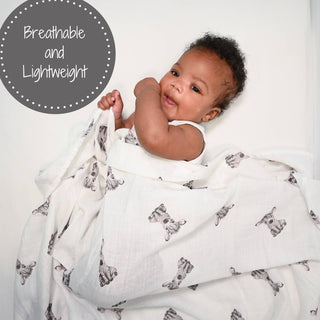 LollyBanks Baby Zebra Cotton Muslin Swaddle Blanket