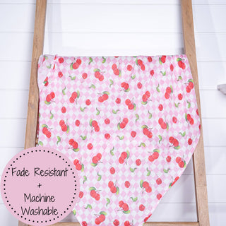 LollyBanks Cherry on Top Cotton Muslin Swaddle Blanket