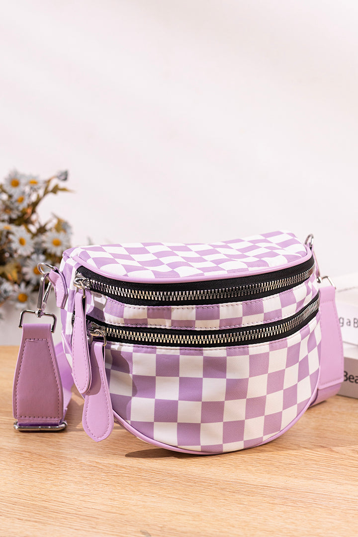 Checkmate Chic—Dual-Zip Crossbody 🏁✨