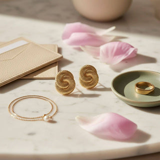 The Sculpted Spiral Statement Earrings – Gold