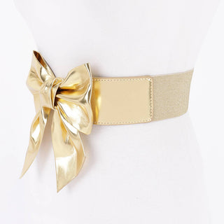Bow Season Faux Leather Waist Belt