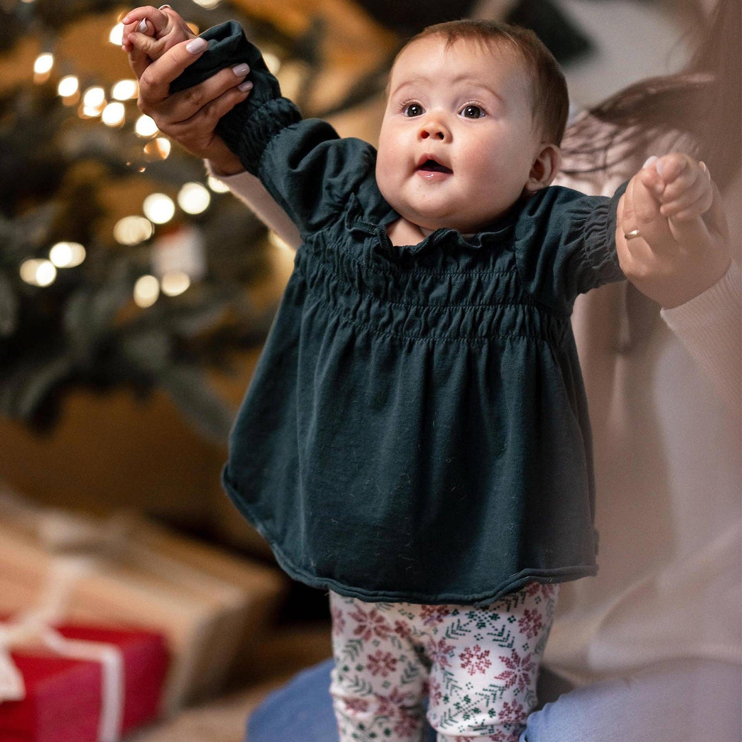 Burt's Bees Baby - Poinsettia Fair Isle Organic Tunic & Pants Set