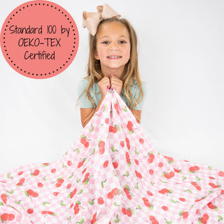 LollyBanks Cherry on Top Cotton Muslin Swaddle Blanket