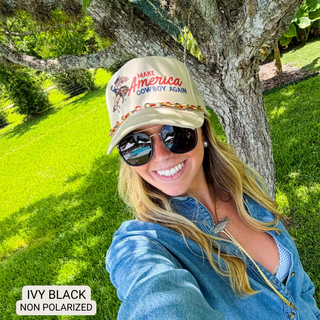 DAX Ivy Oversized Square Sunglasses - Black, Gold or Marble