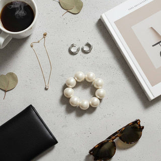 The Luxe Pearl Statement Bracelet – Cream Gold