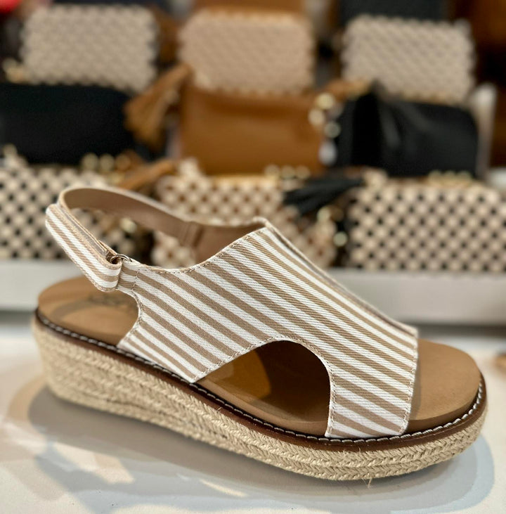 Corkys Ready or Not Tan & White Stripe