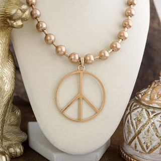 Peace & Quiet Ball Chain Pendant Necklace