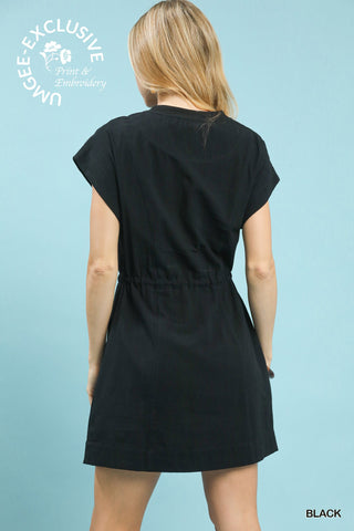 The Midnight Garden Embroidered Dress – Black
