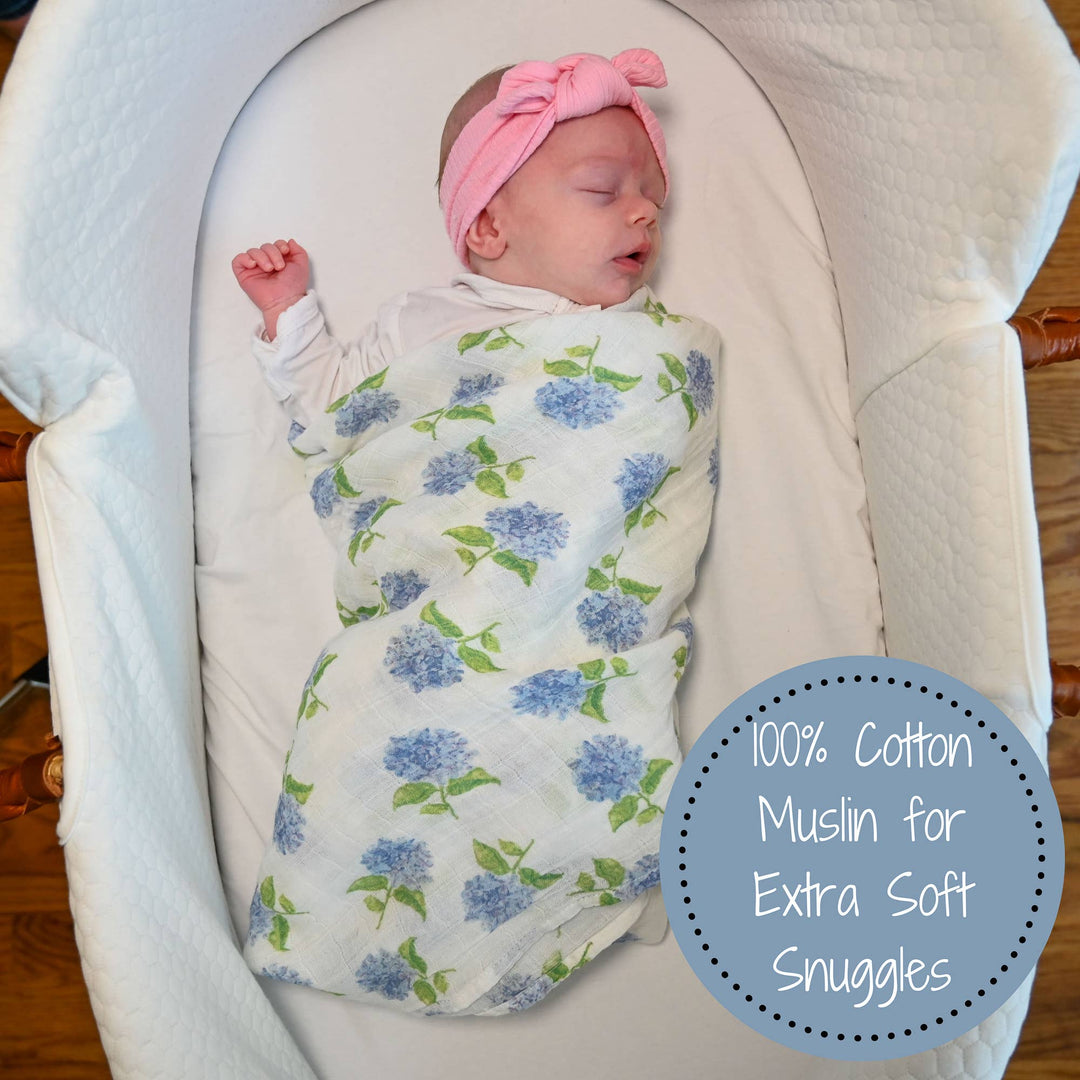 HydrangeaMuslin Swaddle Baby Blanket