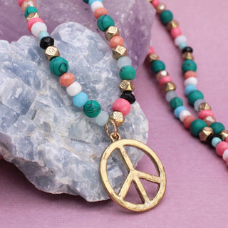Coastal Peace Multicolor Beaded Necklace