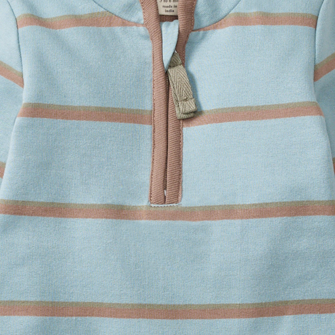 Burt's Bees Baby - Holland Stripe Infant Blue Jumpsuit