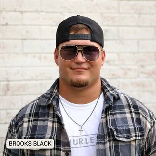 DAX Eyewear | Brooks Polarized Aviator Sunglasses | Black, Gold & Hot Pink UV400