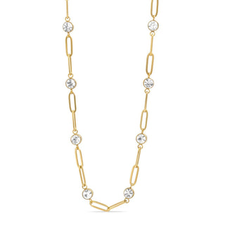 Hey Beautiful Rhinestone Accent Paperclip Chain Necklace – Waterproof & Tarnish-Free