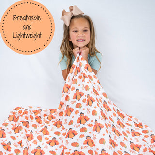LollyBanks Little Gobbler Turkey Muslin Swaddle Blanket